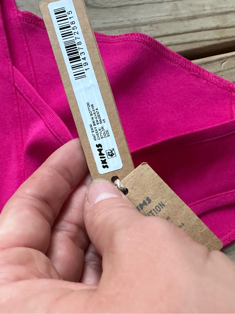 NWT Skims knit cheeky bikini bottoms hot pink